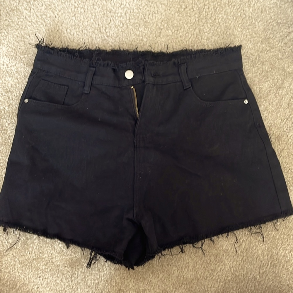 Black high rise shorts